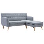 vidaXL Canapé d'angle revêtement en tissu 171 5x138x81 5 cm gris clair