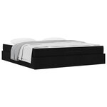 vidaXL Cadre de lit avec matelas avec matelas 2 Pièces Noir tissu