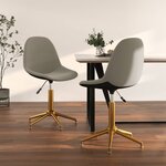 vidaXL Chaises pivotantes à manger lot de 2 Gris clair Velours