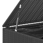 vidaXL Boîte à coussins de jardin Résine tressée 145x100x103 cm Noir