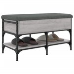 vidaXL Banc à chaussures sonoma gris 82x42x45 cm bois d'ingénierie