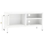 vidaXL Meuble TV Blanc 90x30x44 cm Acier et verre