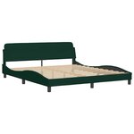 vidaXL Cadre de lit avec LED sans matelas Hanko vert foncé 180x200 cm velours