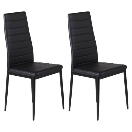 Venture Home Chaises à manger lot de 2 Slim aspect cuir noir