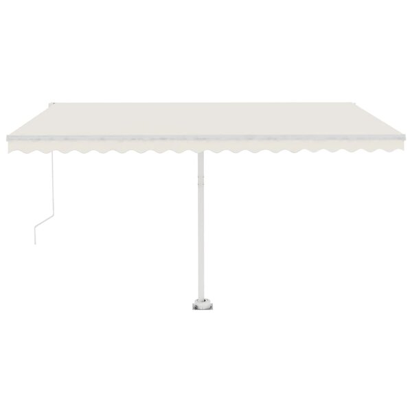 vidaXL Auvent manuel rétractable avec LED 450x300 cm Crème