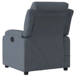 vidaXL Fauteuil inclinable de massage gris foncé velours