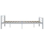 vidaXL Cadre de lit Gris et blanc Métal 180 x 200 cm