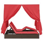 vidaXL Transat double avec toit Marron 205 x 129 x 200 cm Rattan PE