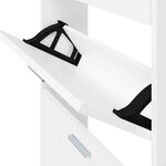 vidaXL Armoire à chaussure Blanc brillant 59x17x150 cm Bois ingénierie