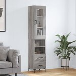 vidaXL Buffet haut Sonoma gris 34 5x34x180 cm Bois d'ingénierie