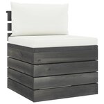 vidaXL Salon palette de jardin 3 Pièces avec coussins Bois de pin massif