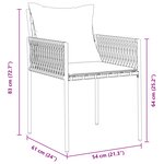 vidaXL Ensemble de salle à manger de jardin 3 pièces avec coussins Marron Poly Rattan
