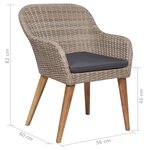 Vidaxl ensemble de salle à manger de jardin 5 pièces marron