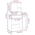 vidaXL Ensemble de coiffeuse Gris béton 86 5x35x136 cm