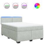 vidaXL Sommier à lattes de lit et matelas Gris clair 160x200cm Velours