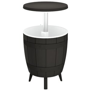 vidaXL Table à glacière 3 en 1 noir polypropylène