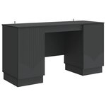 vidaXL Bureau avec étagère Noir 142 5 x 50 x 75 cm Bois d'ingénierie