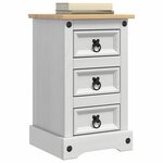 vidaXL Table de chevet avec tiroir Blanc 35 x 32 5 x 58 cm Pin massif