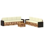 vidaXL Ensembles de canapés avec coussin 9 Pièces Bois d'Acacia Massif