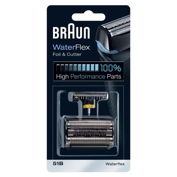 Piece de rechange compatible avec les rasoirs waterflex - braun 51b noire