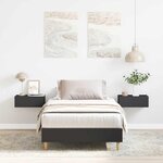 vidaXL Cadre de lit sans matelas noir 75x190 cm bois ingénierie