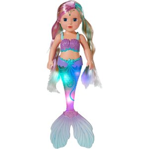 Zapf Creation 837351 - BABY born Poupée sirène avec queue lumineuse