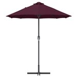 vidaXL Parasol de jardin Rouge bordeaux 370 x 197 x 239 cm
