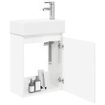 vidaXL Meuble de salle de bain avec robinet Blanc brillant