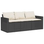 vidaXL Ensemble à manger de jardin coussins 2Pièces noir résine tressée