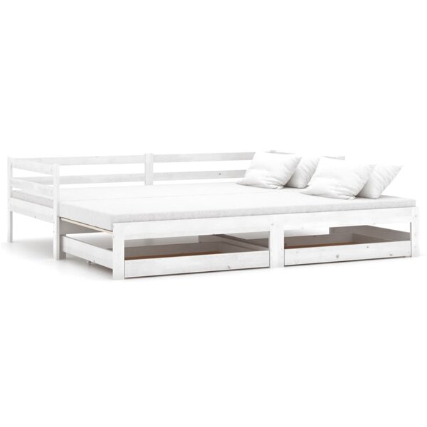 vidaXL Lit coulissant sans matelas 2x(90x200) cm blanc