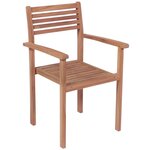 vidaXL Chaises de jardin empilables 8 Pièces Bois de teck solide