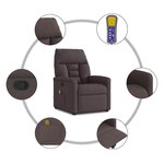 vidaXL Fauteuil de massage inclinable Marron foncé Tissu