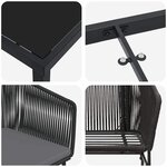 vidaXL Ensemble de salle à manger pour jardin 3 Pièces Noir Poly rotin