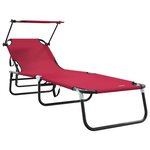 vidaXL Chaise longue pliante Rouge 190 x 57 x 81 cm oxford
