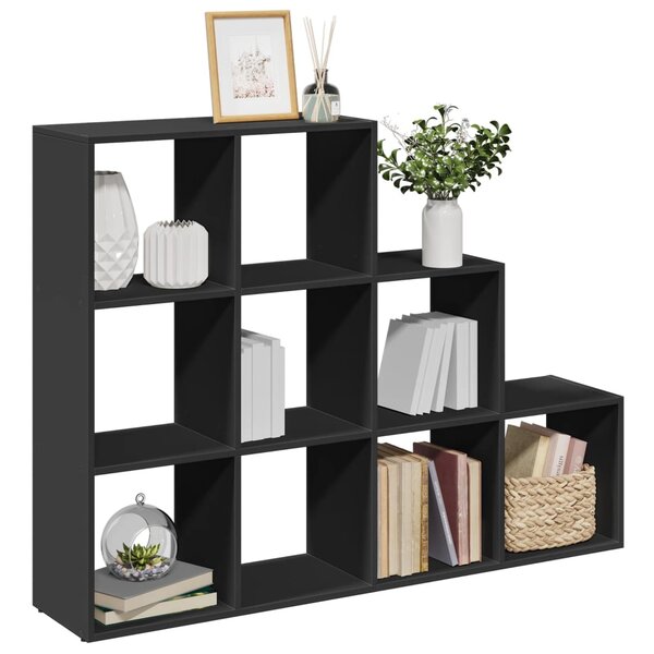 vidaXL Étagère séparatrice de pièce 3 niveaux noir 137 5x29x103 5 cm