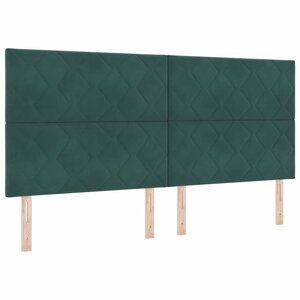 vidaXL Tête de lit LED Vert foncé 200 cm Cuir synthétique
