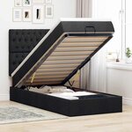 vidaXL Cadre de lit ottoman avec matelas noir 80x200 cm tissu