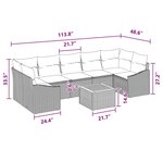 vidaXL Ensemble de canapé de jardin 8 Pièces gris et bleu marine