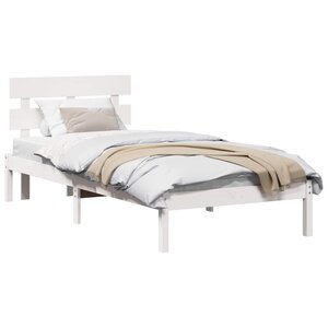 vidaXL Cadre de lit Blanc 90 x 190 cm Bois de pin massif