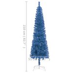 vidaXL Arbre de Noël mince pré-éclairé bleu 210 cm