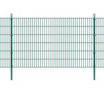 vidaXL Poteaux de clôture 10 Pièces vert 170 cm acier galvanisé