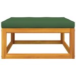 vidaXL Repose-pied de jardin avec coussin verts bois massif d'acacia