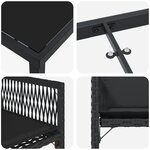 vidaXL Ensemble de salle à manger de jardin 5 pièces avec coussins en polyrotin noir