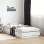 vidaXL Cadre de lit sans matelas avec lumières LED blanc 90x190 cm