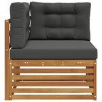 vidaXL Canapé d'angle extérieur Bois d'Acacia Massif Naturel
