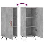 vidaXL Buffet Gris béton 34 5x34x90 cm Bois d'ingénierie