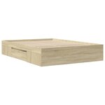 vidaXL Cadre de lit chêne sonoma 135x190 cm bois d'ingénierie