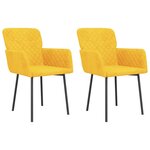 vidaXL Chaises à manger lot de 2 Jaune Velours