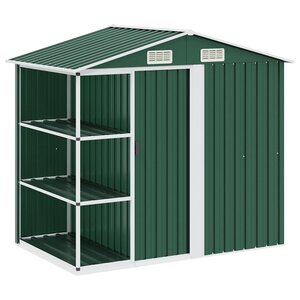 vidaXL Abri de jardin avec étagère Vert 205x130x183 cm Fer