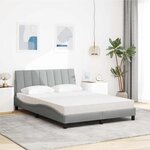 vidaXL Lit avec matelas Hanko gris clair 120x200 cm tissu